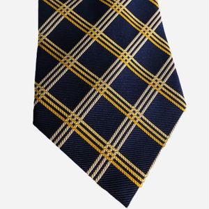 Brooks Brothers Navy Link Silk Tie USA ENGLAND 58”